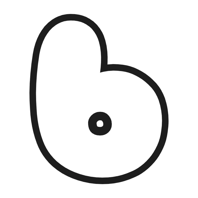 Lowercase bubble letter b – Cute style
