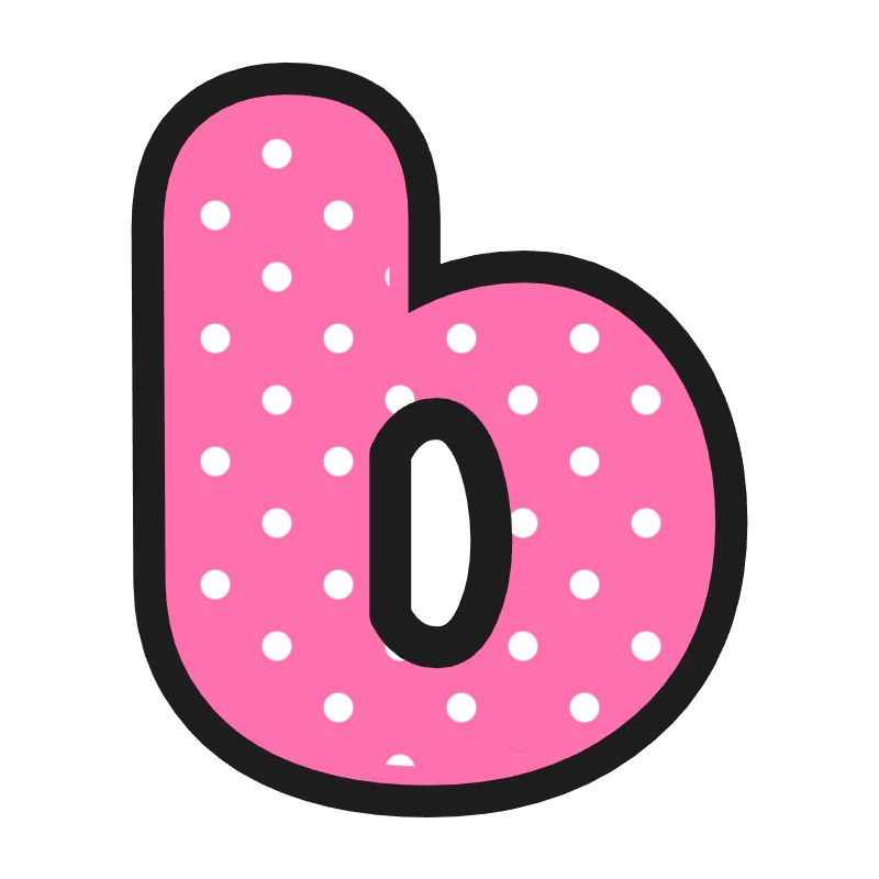 Lowercase bubble letter b – Polka dots style