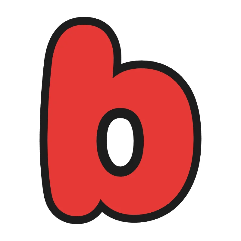 Lowercase bubble letter b – Rainbow style