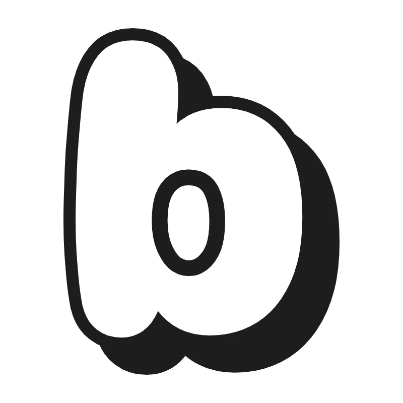 Lowercase bubble letter b – Shadow style