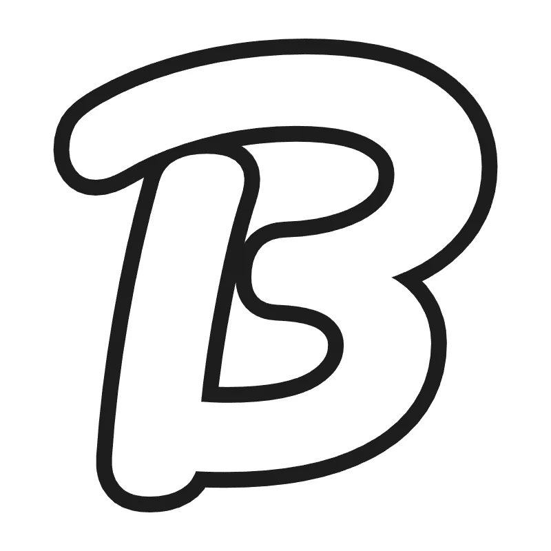 Bubble letter B – Cursive style