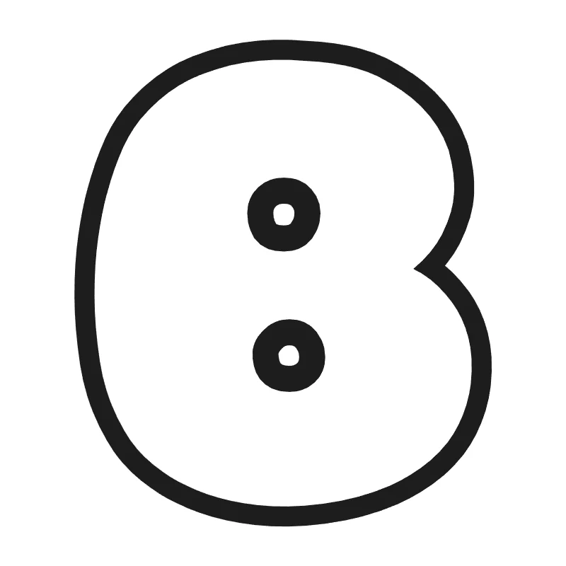 Bubble letter B – Cute style
