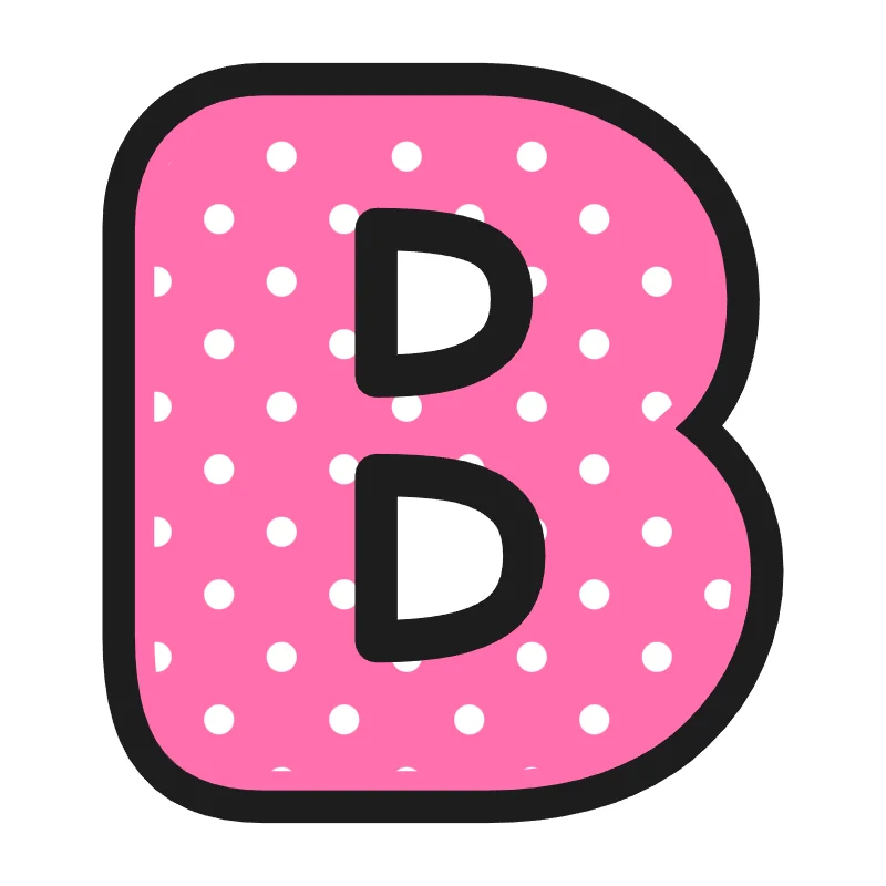 Bubble letter B – Polka dots style
