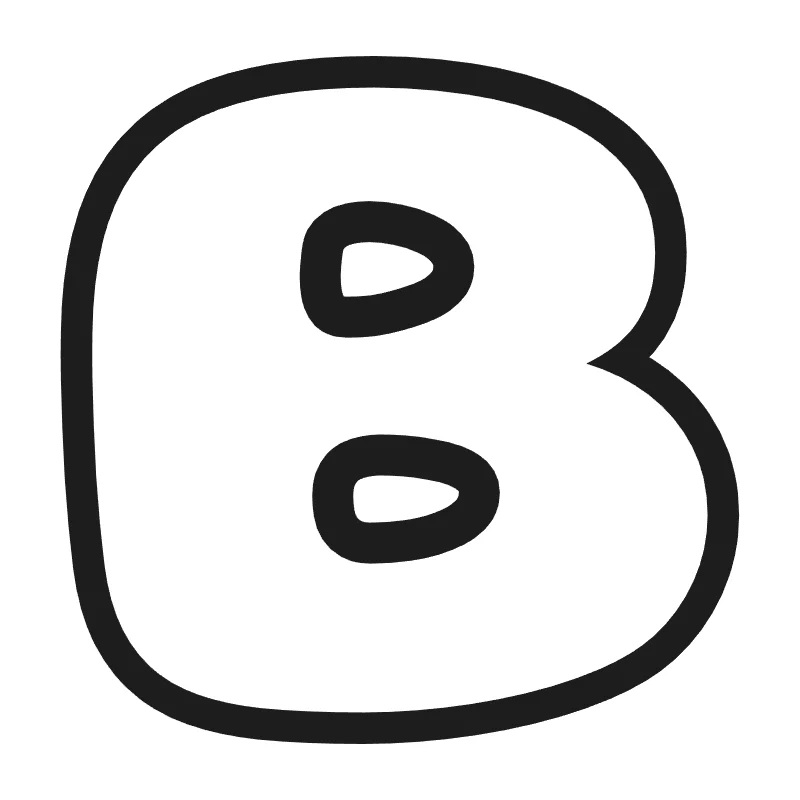 Bubble letter B – Hand-drawn style