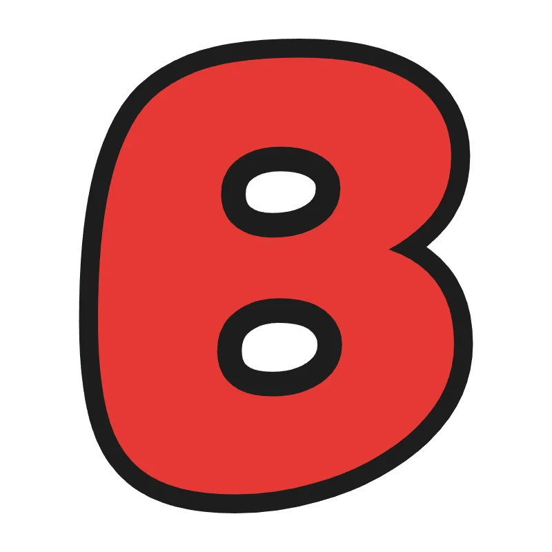 Bubble letter B – Rainbow style