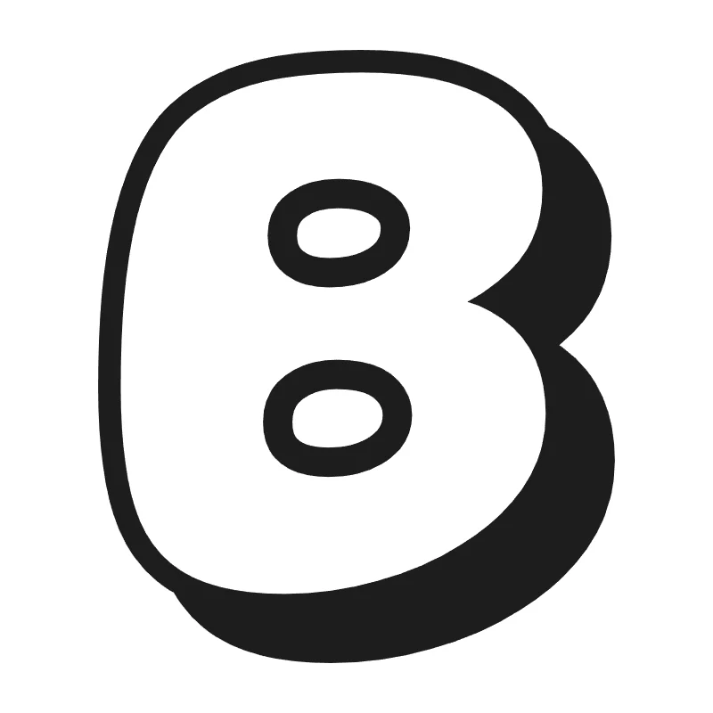 Bubble letter B – Shadow style