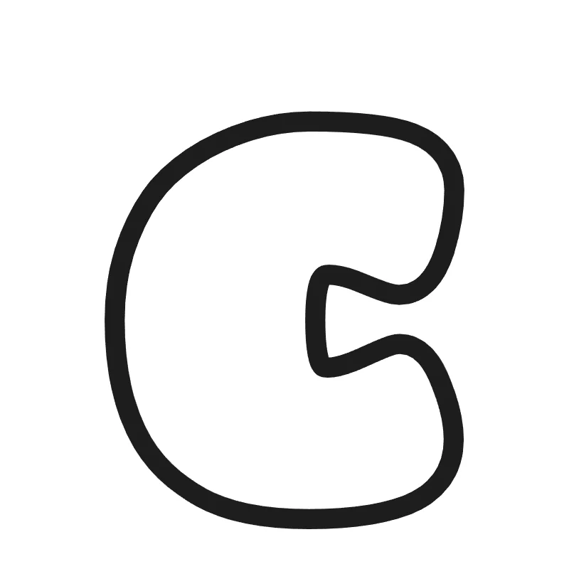 Lowercase bubble letter c – Bold style