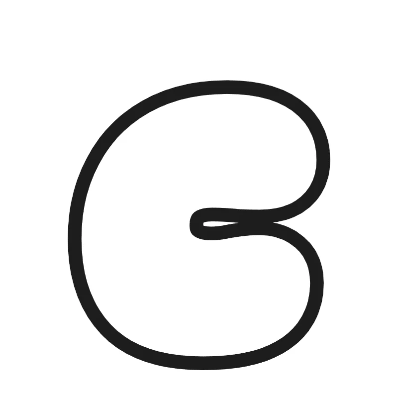 Lowercase bubble letter c – Classic style