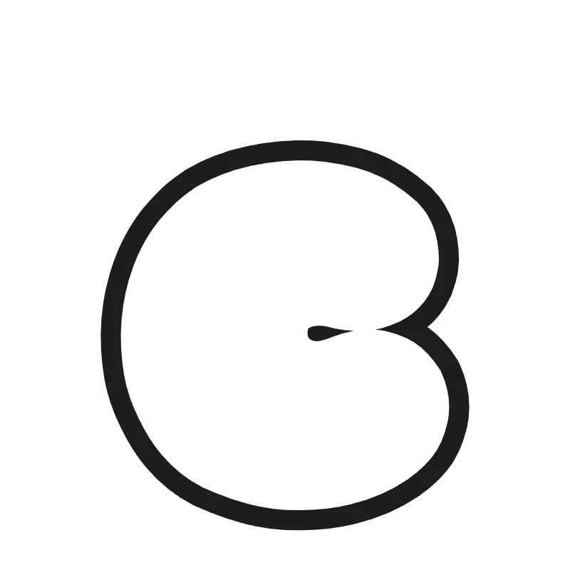 Lowercase bubble letter c – Cute style
