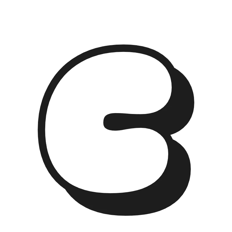 Lowercase bubble letter c – Shadow style