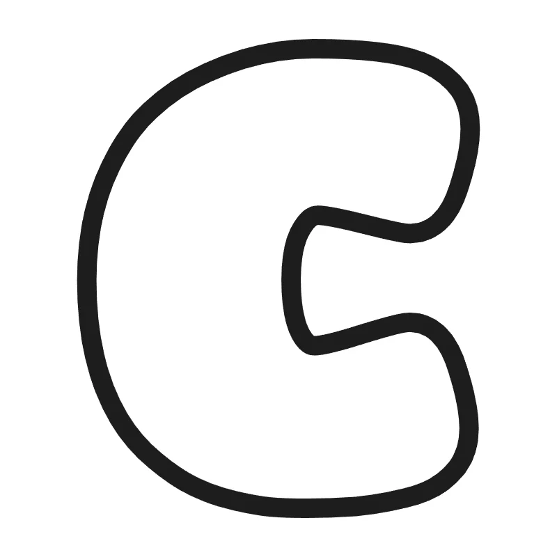 Bubble letter C – Bold style