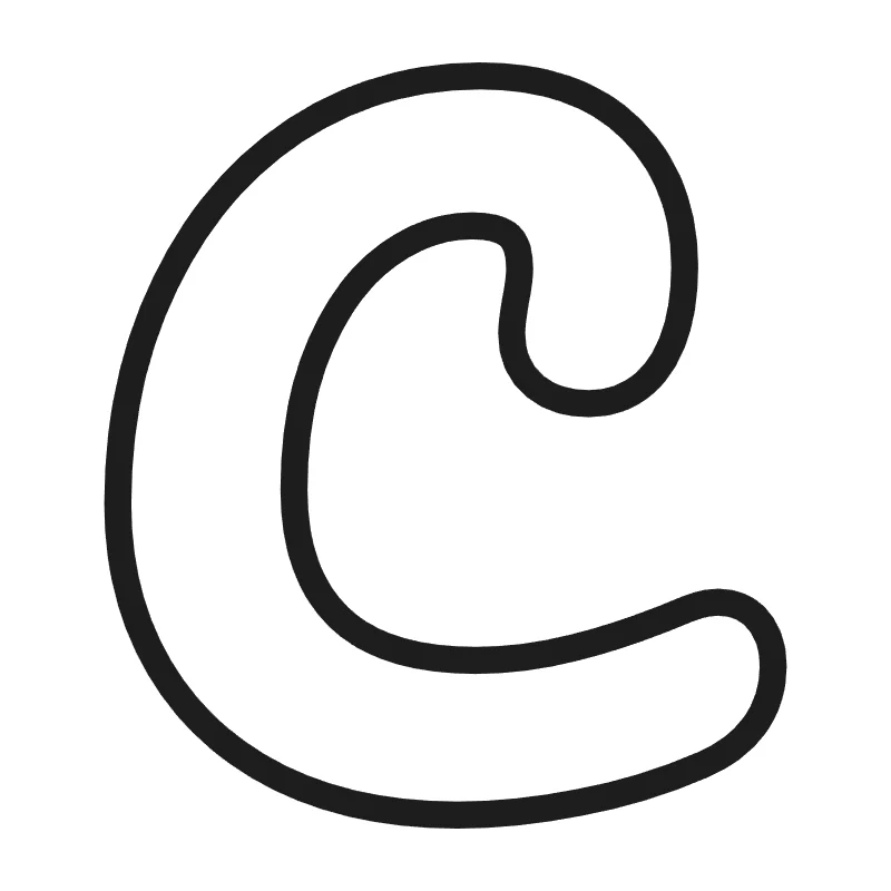 Bubble letter C – Cursive style