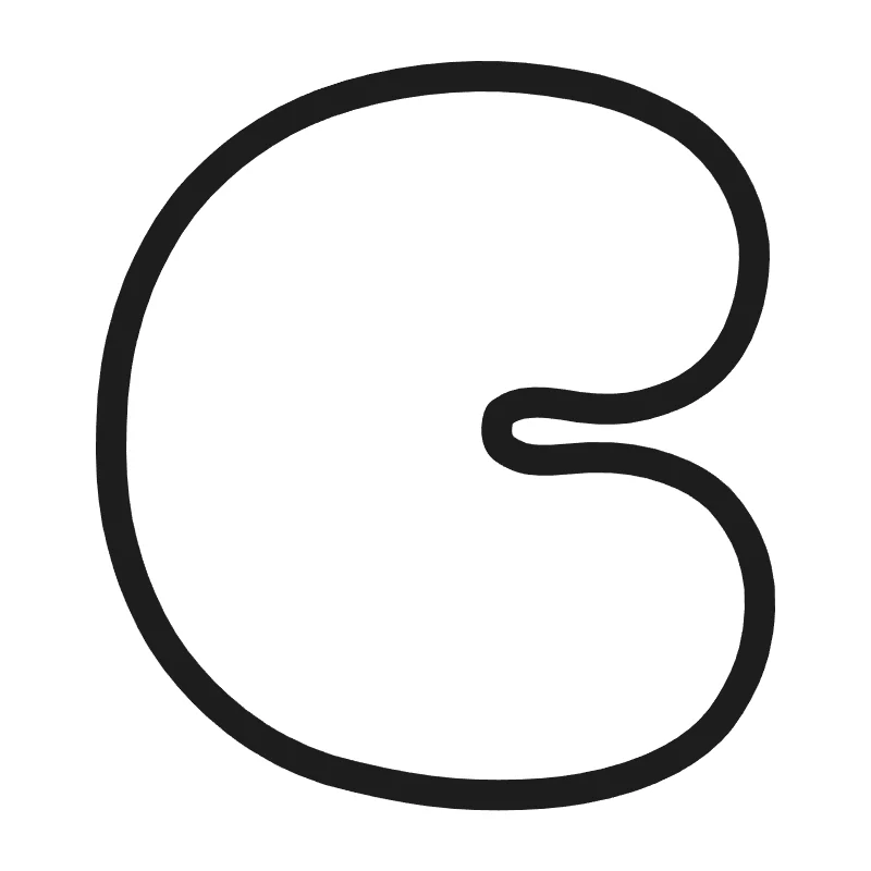 Bubble letter C – Cute style