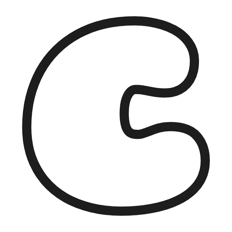 Bubble letter C – Hand-drawn style