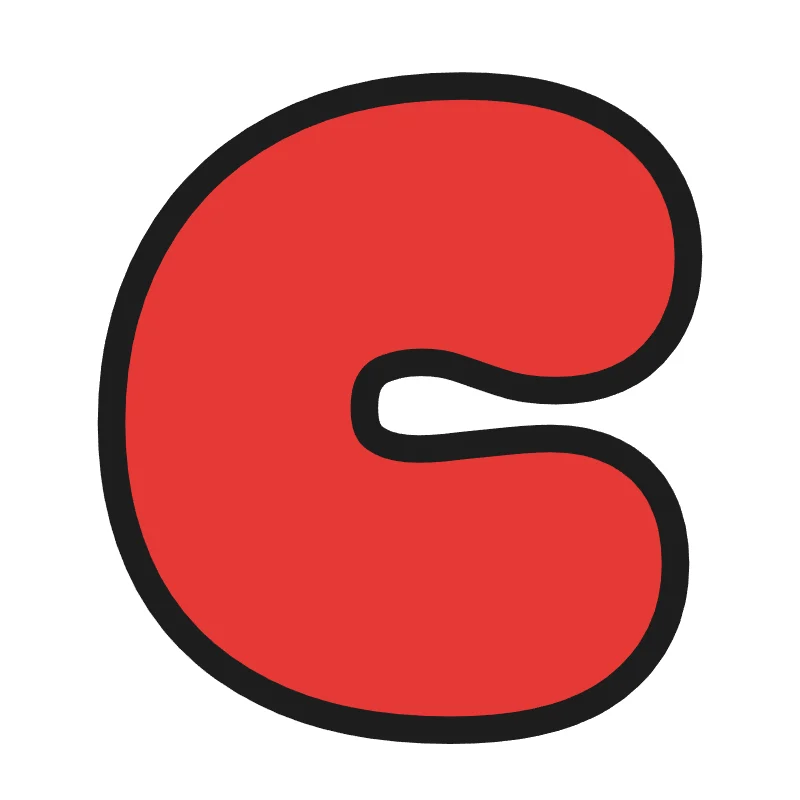 Bubble letter C – Rainbow style