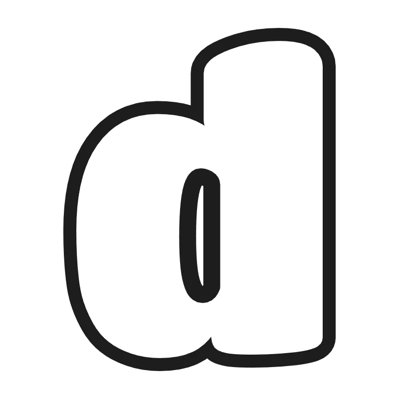Lowercase bubble letter d – Bold style