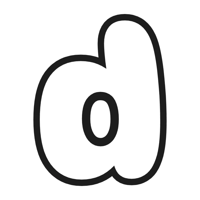 Lowercase bubble letter d – Classic style