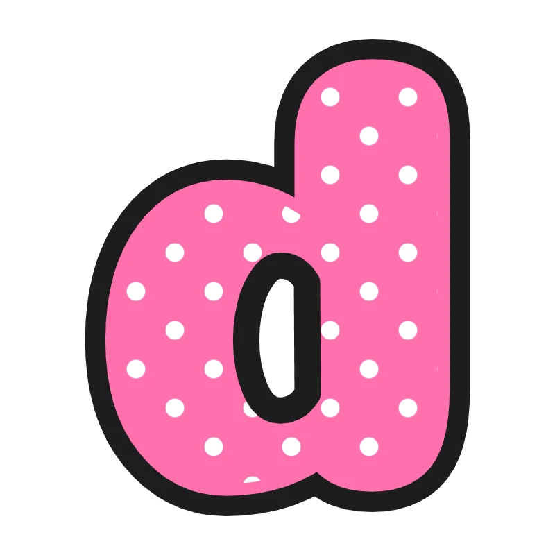 Lowercase bubble letter d – Polka dots style