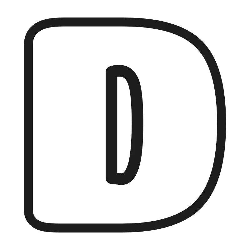 Bubble letter D – Bold style