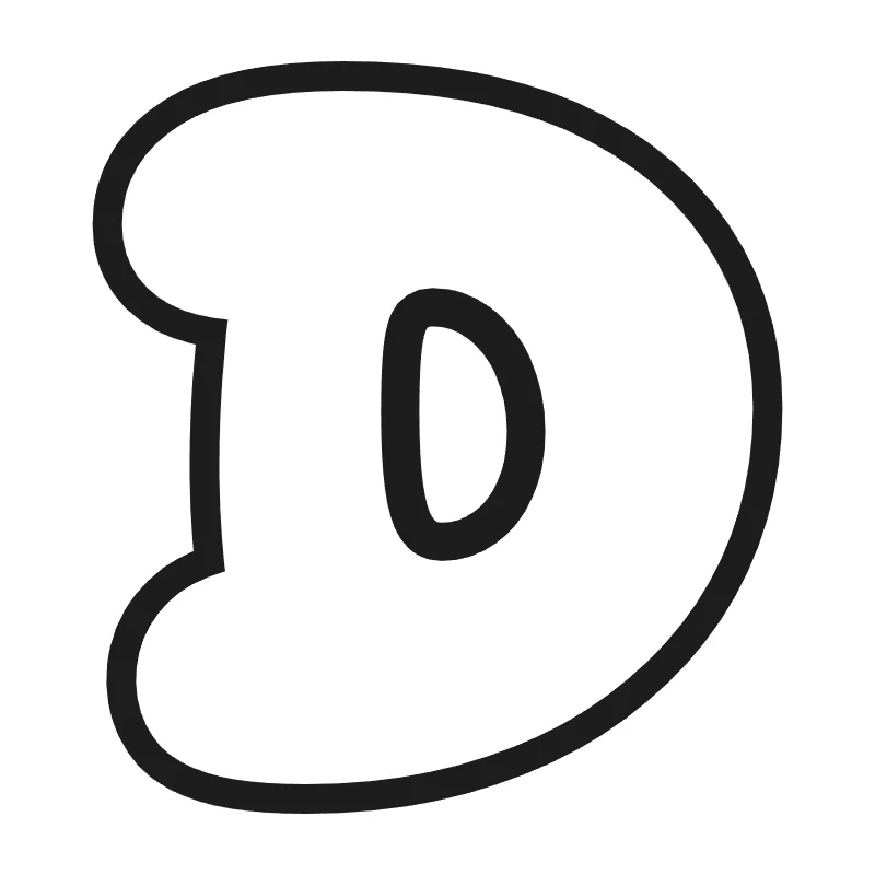 Bubble letter D – Classic style