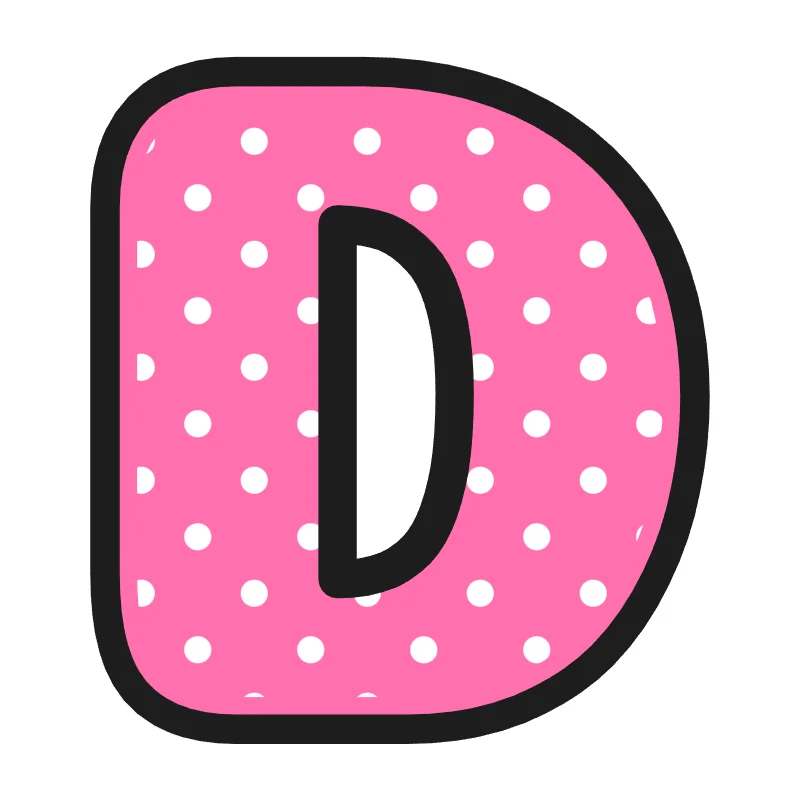 Bubble letter D – Polka dots style