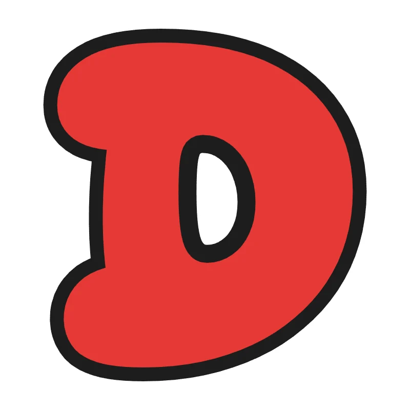 Bubble letter D – Rainbow style
