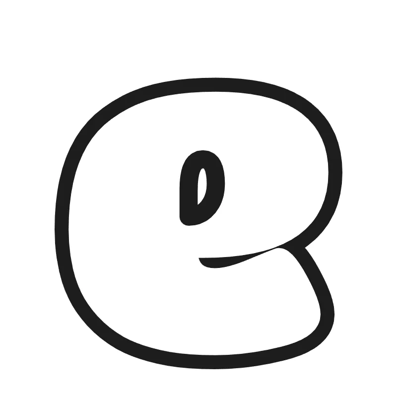 Lowercase bubble letter e – Bold style