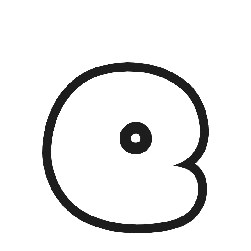 Lowercase bubble letter e – Cute style