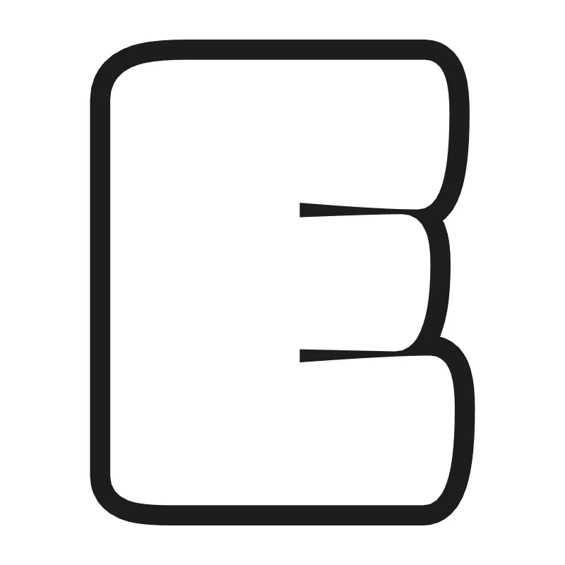 Bubble letter E – Bold style
