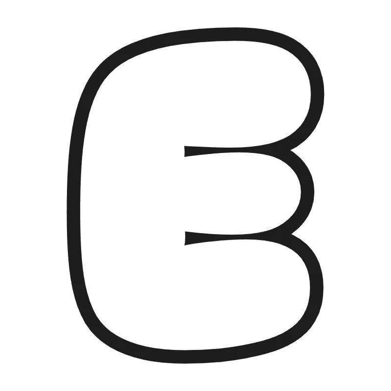 Bubble letter E – Classic style
