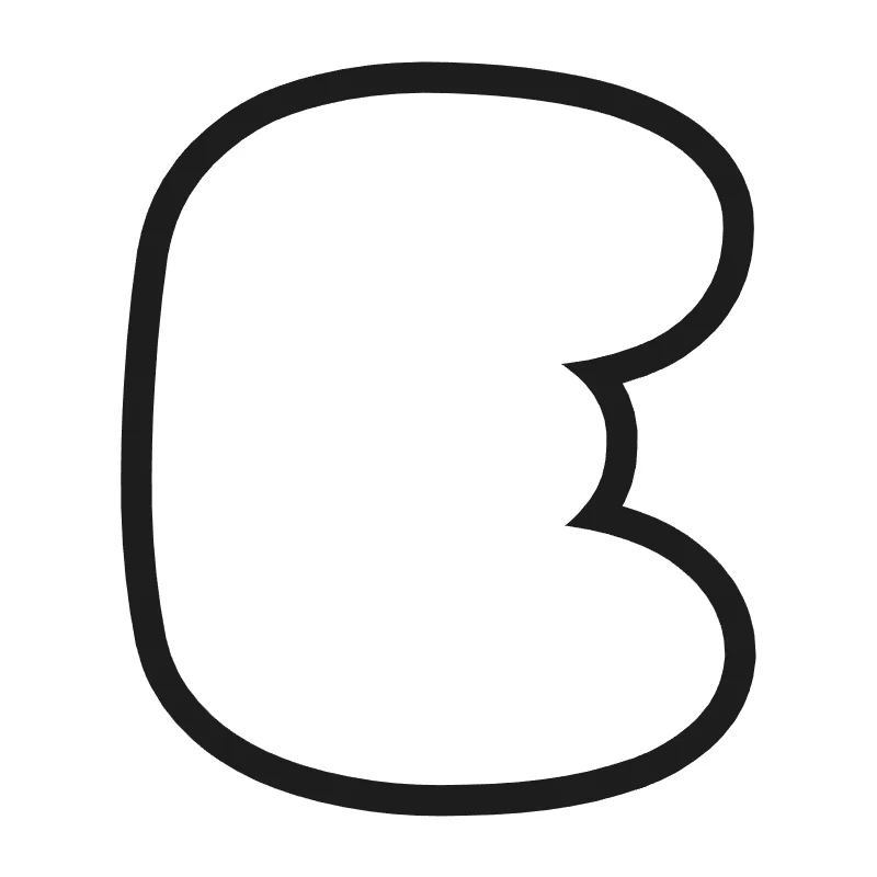 Bubble letter E – Cute style