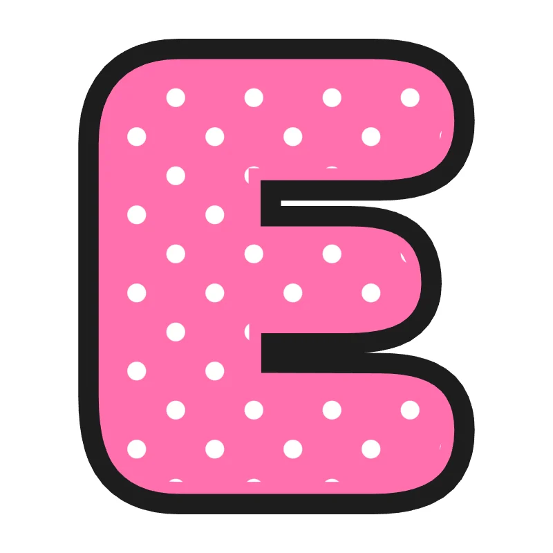 Bubble letter E – Polka dots style