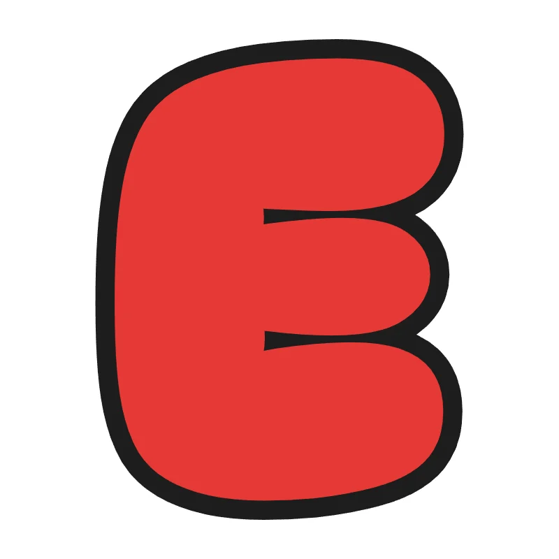 Bubble letter E – Rainbow style