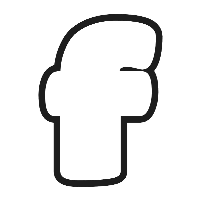 Lowercase bubble letter f – Bold style