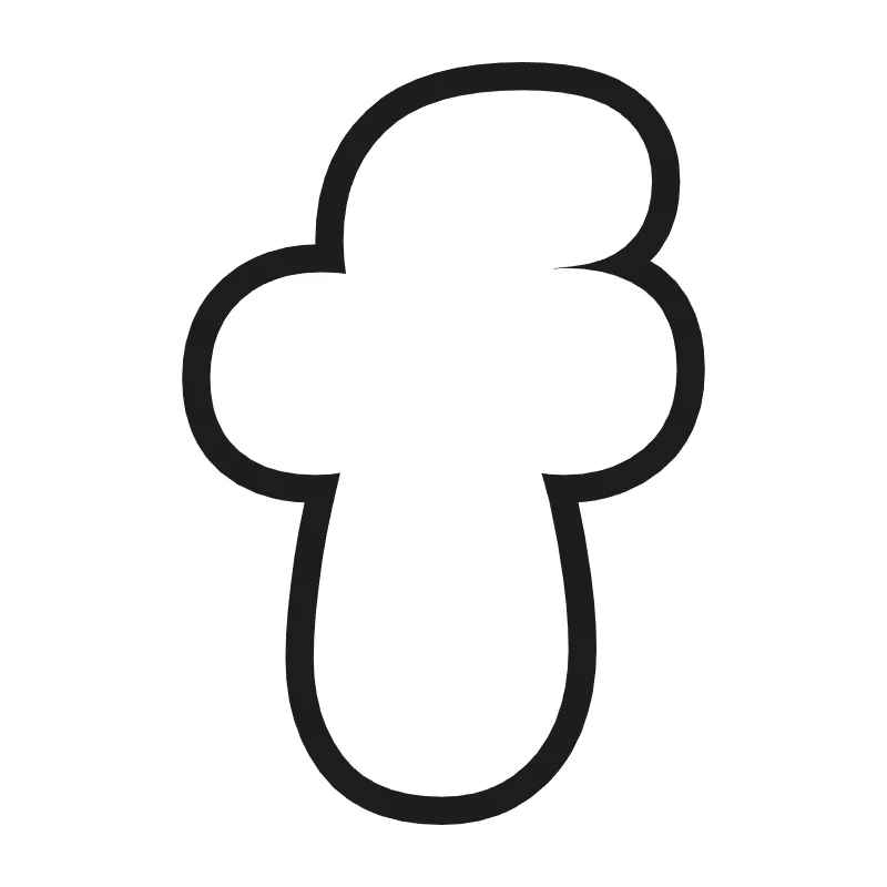 Lowercase bubble letter f – Classic style