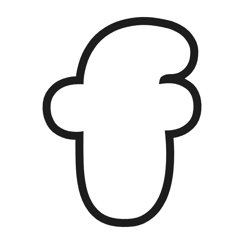 Lowercase bubble letter f – Cute style