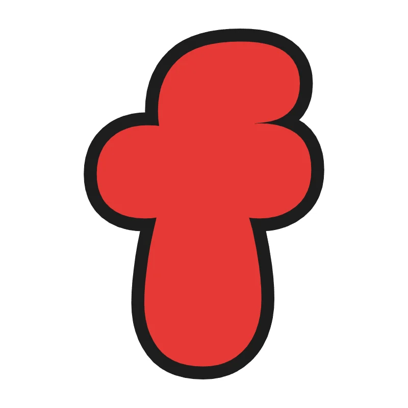 Lowercase bubble letter f – Rainbow style