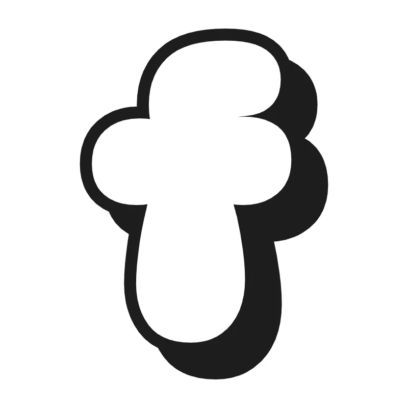 Lowercase bubble letter f – Shadow style