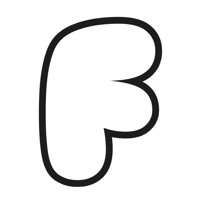 Bubble letter F – Classic style