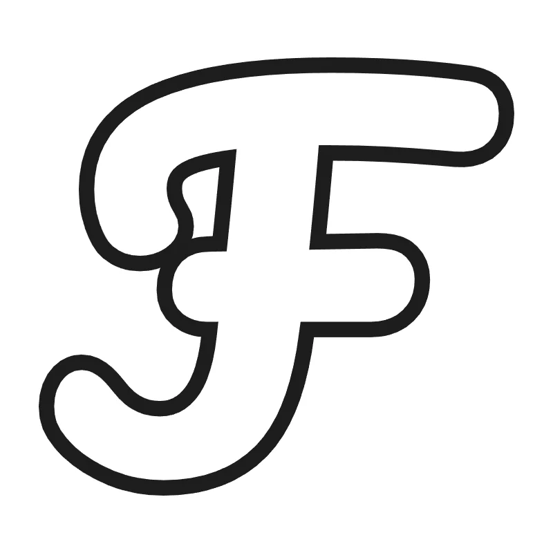 Bubble letter F – Cursive style
