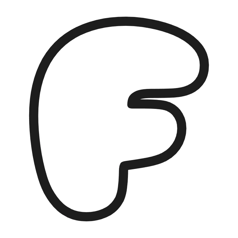 Bubble letter F – Hand-drawn style