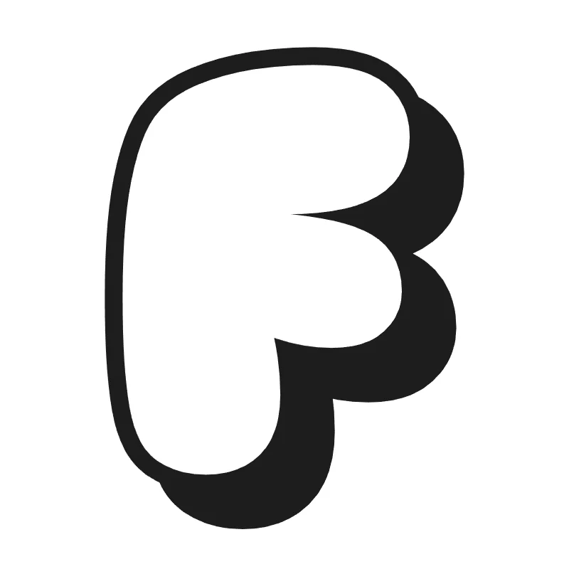 Bubble letter F – Shadow style