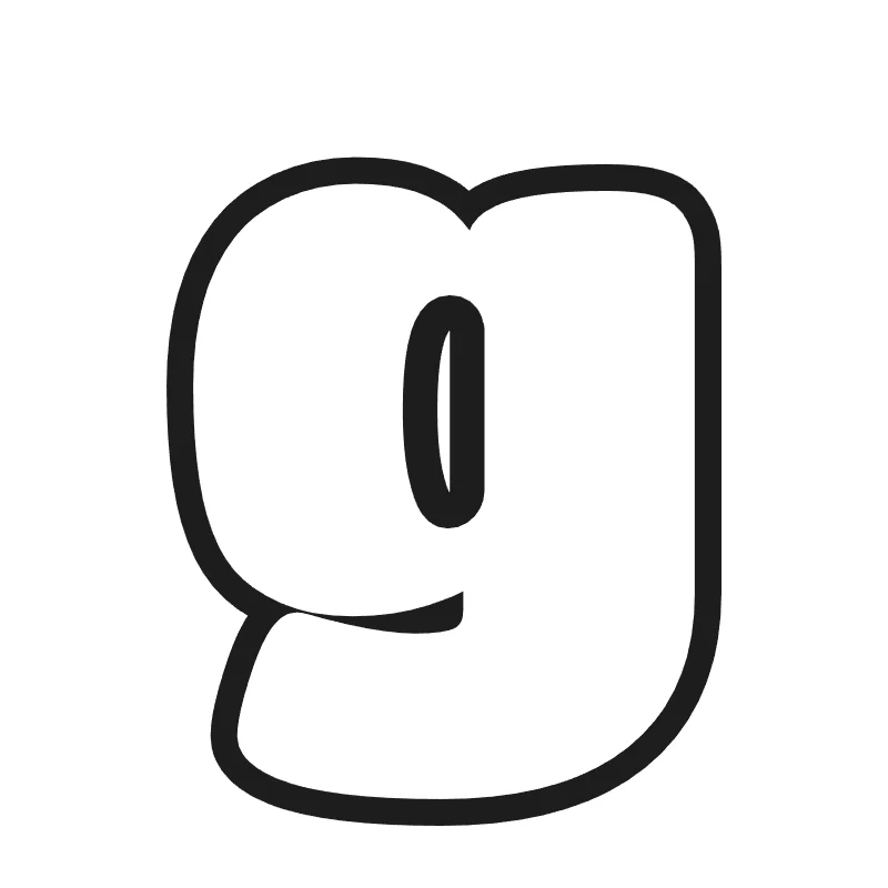 Lowercase bubble letter g – Bold style