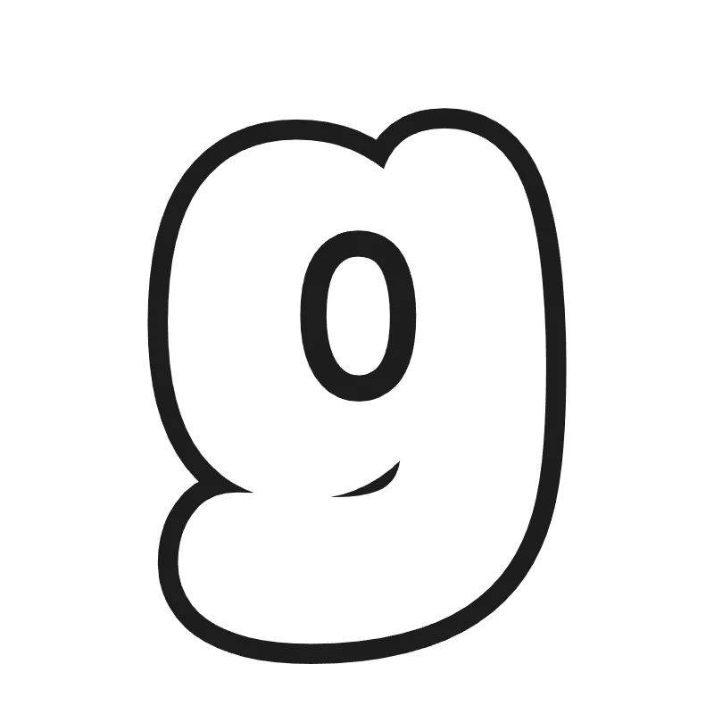 Lowercase bubble letter g – Classic style