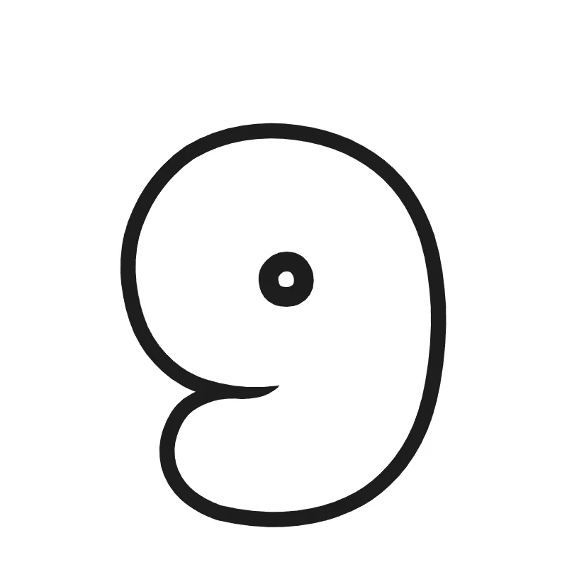 Lowercase bubble letter g – Cute style