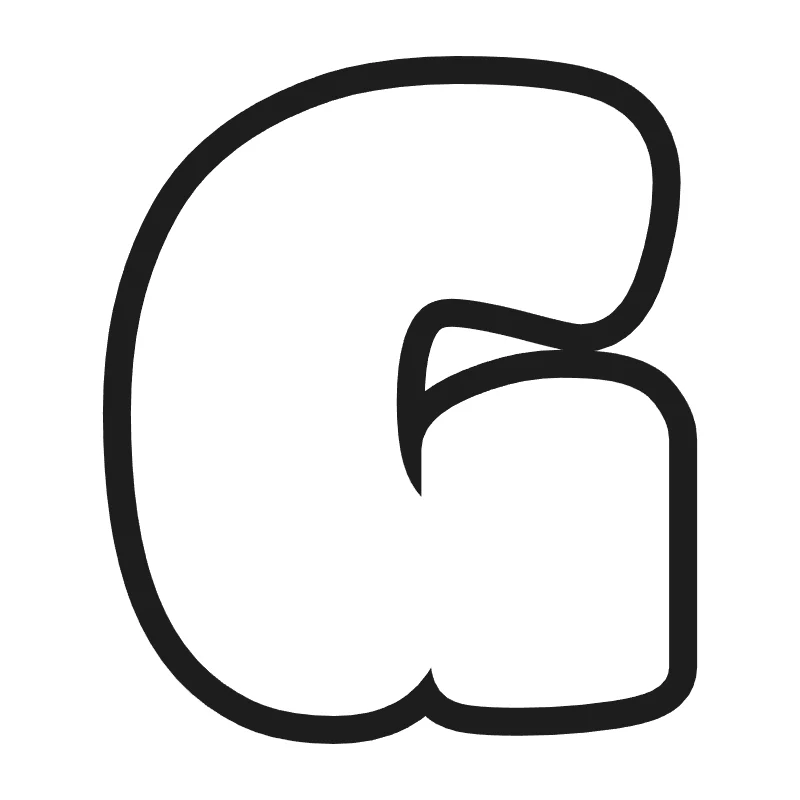 Bubble letter G – Bold style