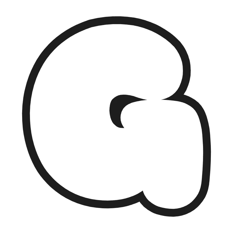 Bubble letter G – Cute style