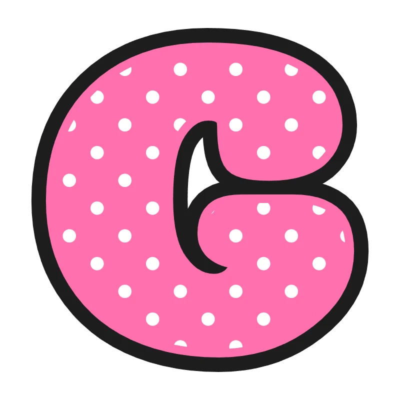 Bubble letter G – Polka dots style