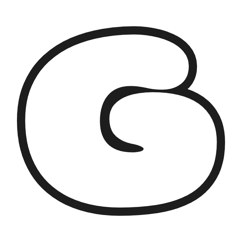 Bubble letter G – Hand-drawn style