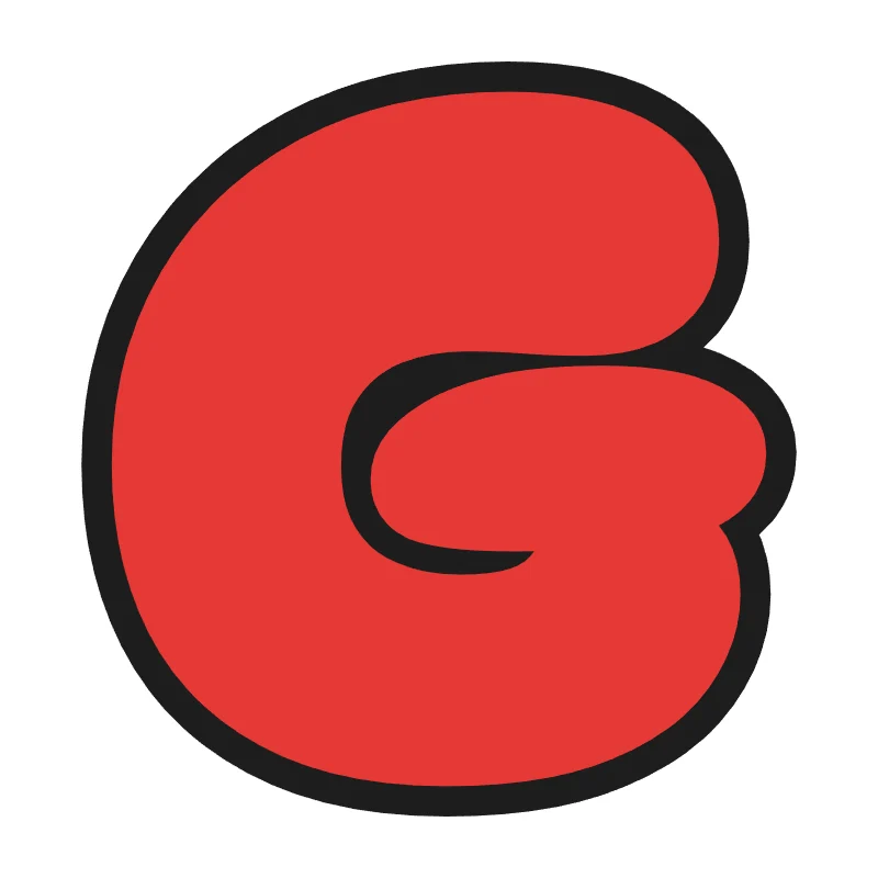 Bubble letter G – Rainbow style